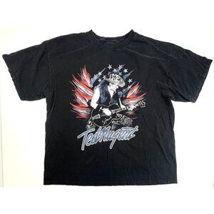 TED NUGENT Adult 2XL 2014 Tour T-SHIRT Black S/S Double Sided Graphic *READ*